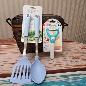 Martha Stewart 2-Piece Slotted Turner/Serving Spoon Set &Joie Sugar Skull Peeler